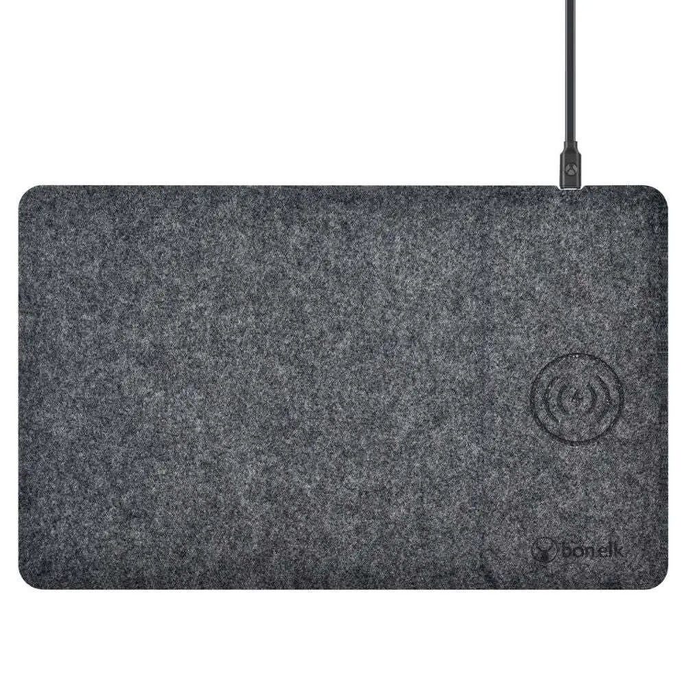 Bonelk Qi Wireless Charging Mouse Mat Pro 35cm For iPhone 15/Samsung S24 Grey