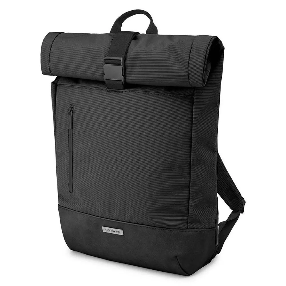 Moleskine Rolltop Backpack Work/Travel Outdoor Bag 48cm For 15" Laptop Black