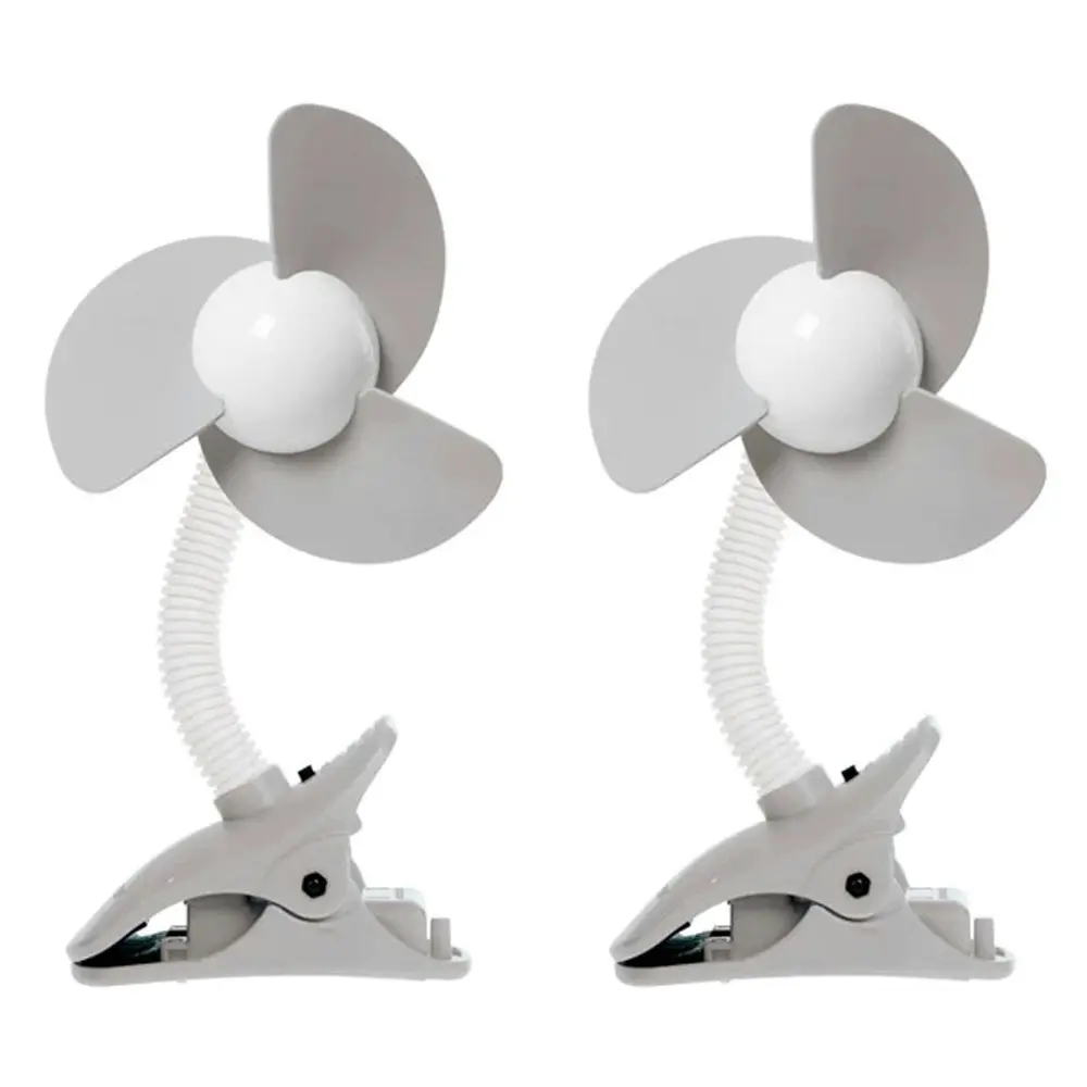 2PK dreambaby Ezy-Fit Clip-On Outdoor Cooling Fan For Baby Stroller/Pram GRY/WHT