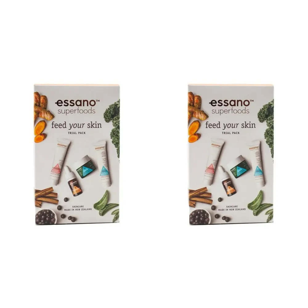 2x 4pc Essano Superfoods Feed Your Skin Women Facial Care Skin Pamper Trial Pack