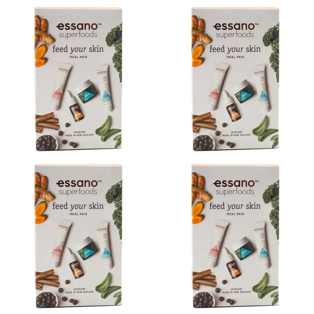 4x 4pc Essano Superfoods Feed Your Skin Women Facial Care Skin Pamper Trial Pack