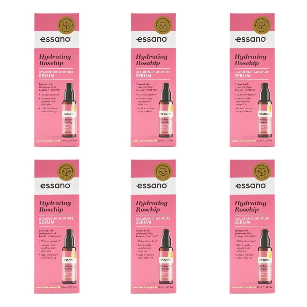 6x Essano Hydrating Rosehip Hyaluronic Moisture Serum Skin/Face Self Care 30ml