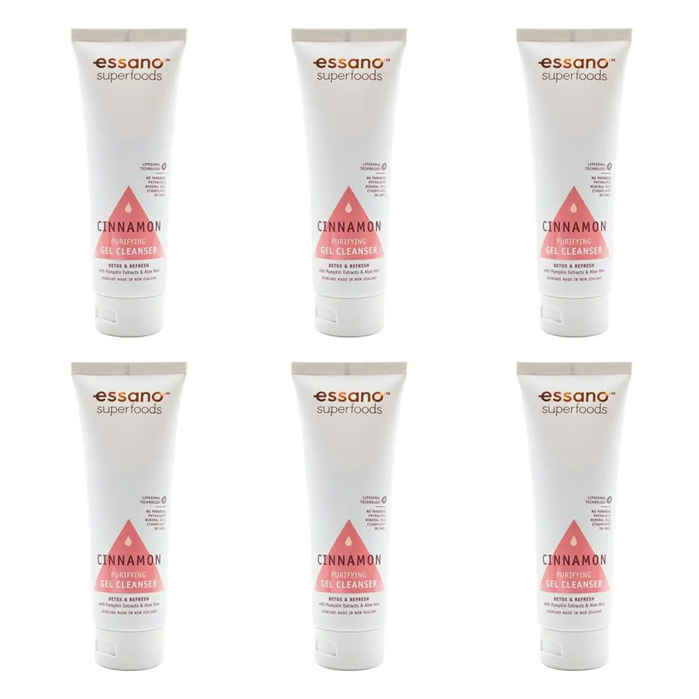 6x Essano Purifying Gel Cleanser Superfoods Skin Detox & Refresh Cinnamon 100ml