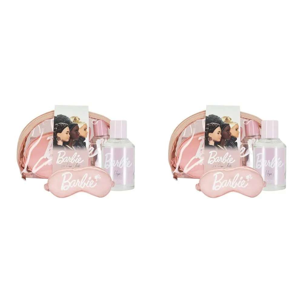 2x Barbie Dream Range Cosmetic Bag/Eye Mask & Perfume Eau De Toilette Set 6y+