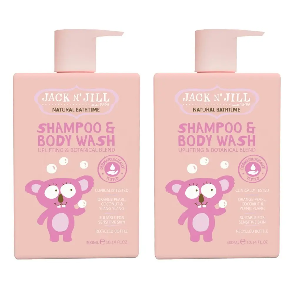 2x Jack N' Jill Baby 300ml Liquid Shampoo & Body Wash Natural For Sensitive Skin