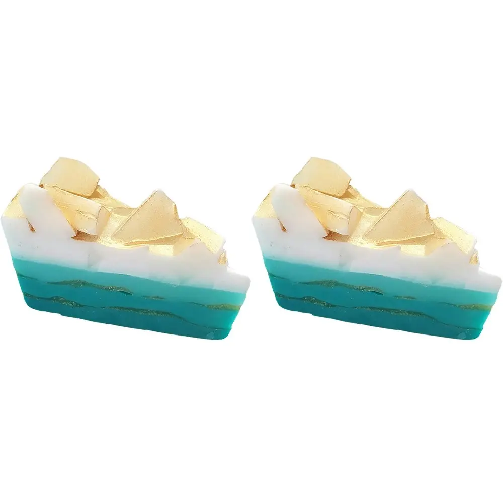 2PK Bomb Cosmetic Golden Surf Scented Soap Cake Slice Body Fragrance Bathing Bar