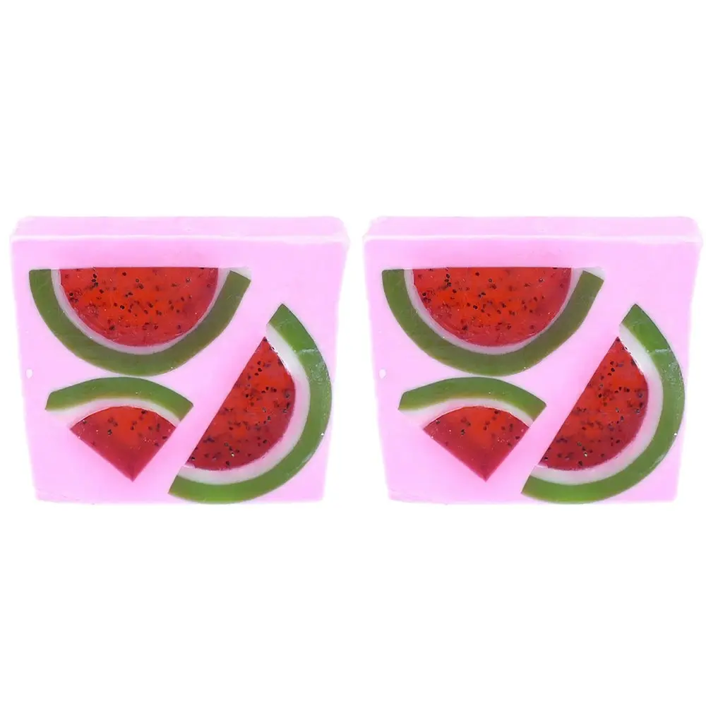 2PK Bomb Cosmetic Watermelon Sugar Scent Bath Soap Slice Bar Skin Body Fragrance