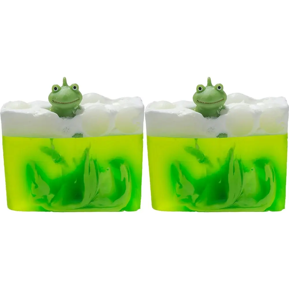 2PK Bomb Cosmetics It's Not Easy Being Green Scented Bath Soap Slice Bar w/ Toy