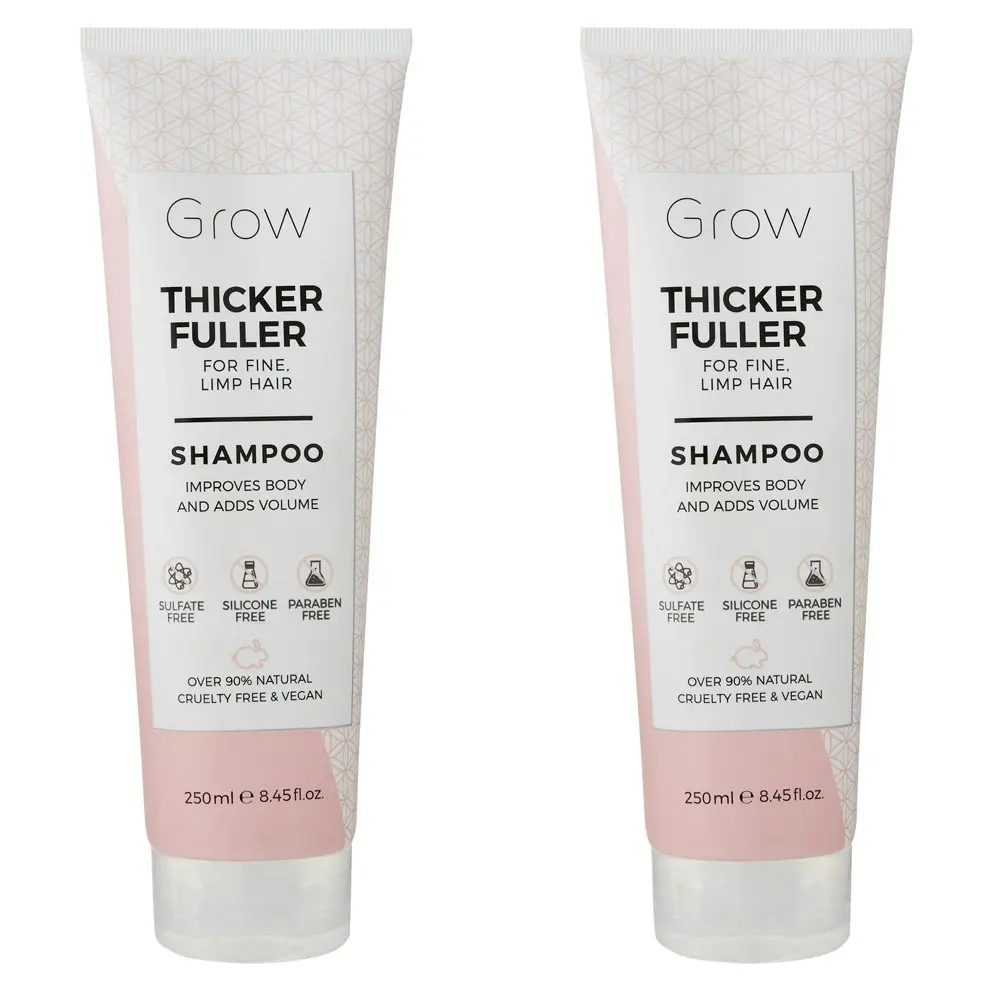 2x Grow Thicker Fuller 250ml Volume Shampoo Hair/Scalp Care For Fine/Limp Strand