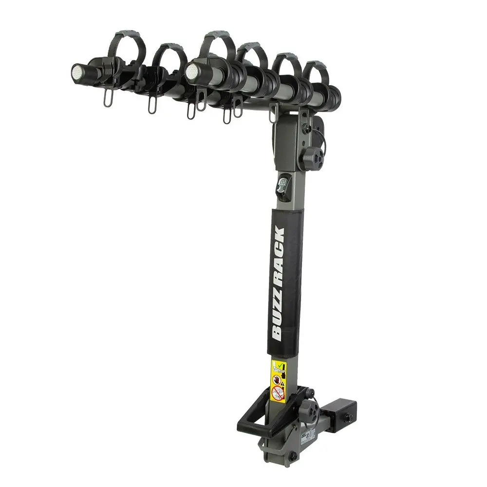 Buzzrack Buffalo H4 Hitch Mount 4-Bike Dual Arm Rack Bicycle Rear Carrier BLK