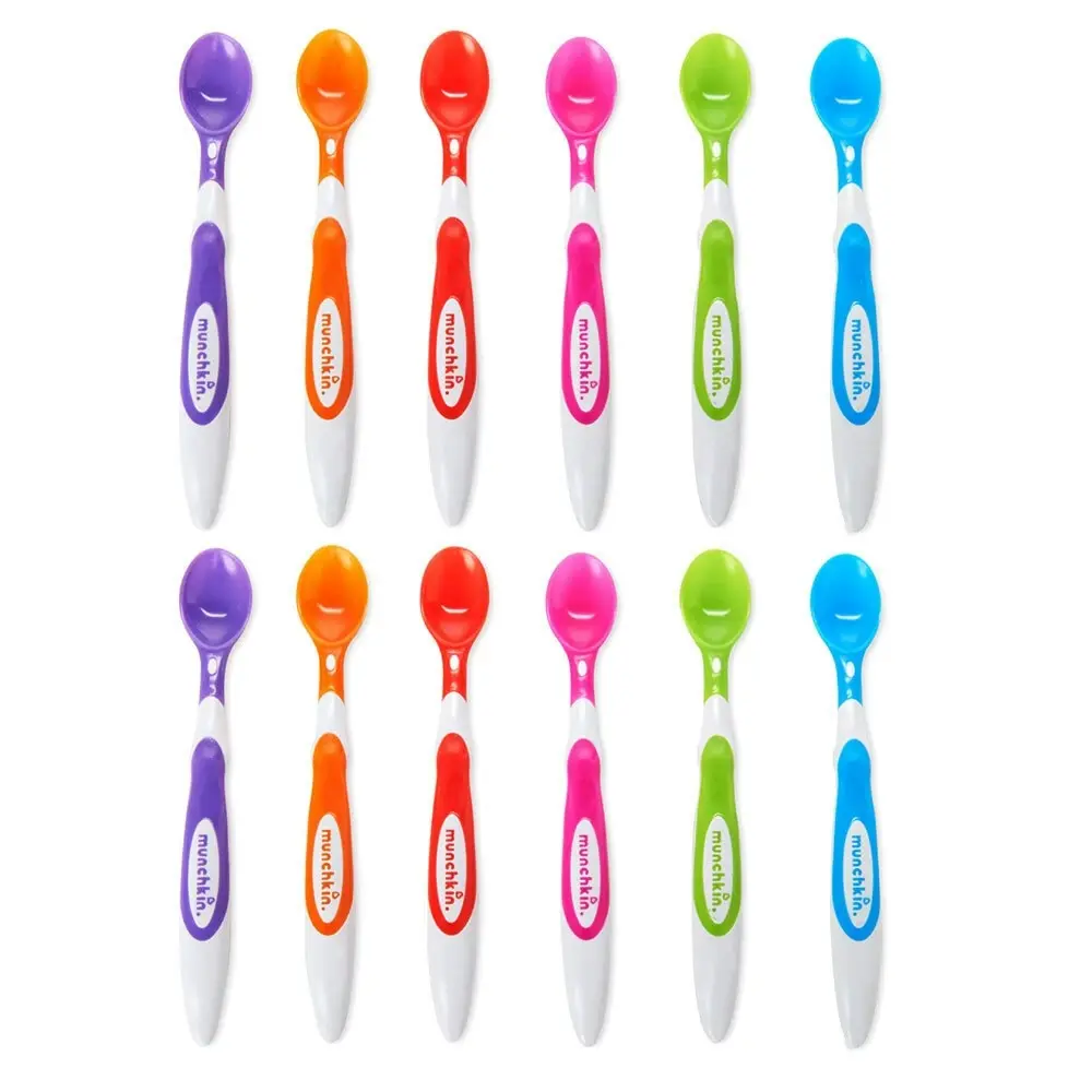 12pc Munchkin Soft-Tip Baby/Infant Feeding Cultery Spoons 3m+ BPA Free 2.5x17cm