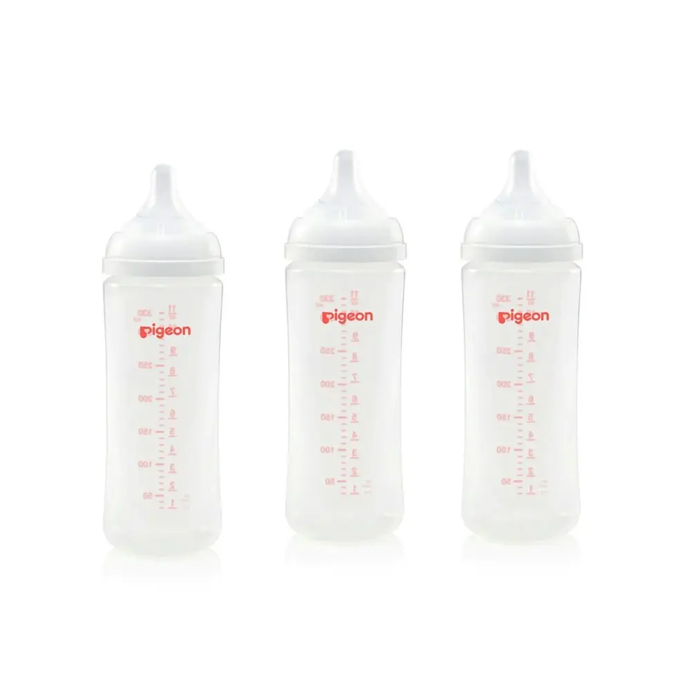 Triple Pack PIGEON Softouch III Peristaltic Plus Baby/Newborn Bottles 6m+