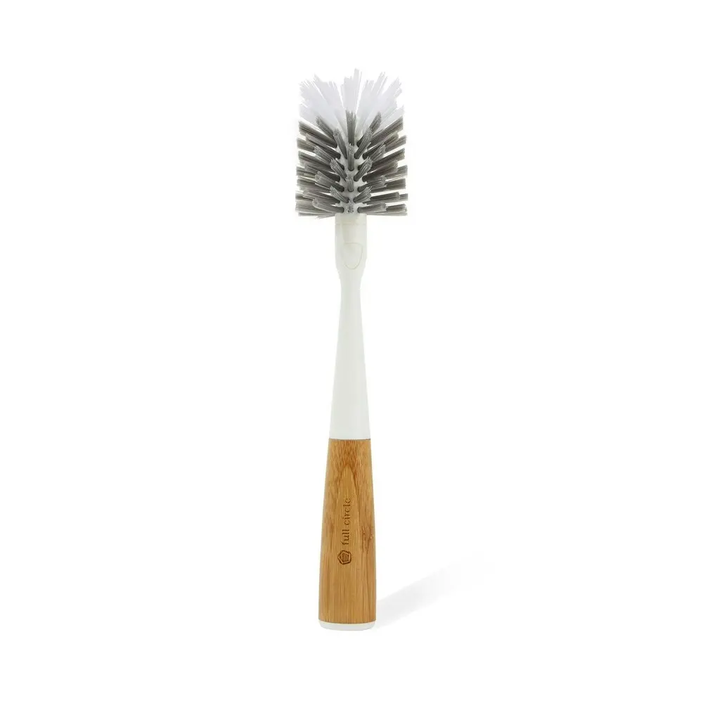 Full Circle Slim Clean Reach Bottle Brush Home Cleaner Nylon Bristles White