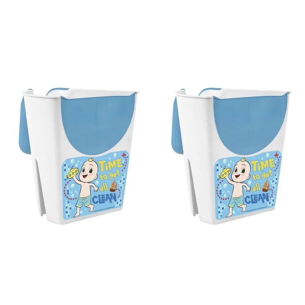 2x CoComelon Plastic Shampoo Rinser Kids/Child Shower Bathing Cup w/ Handle Blue