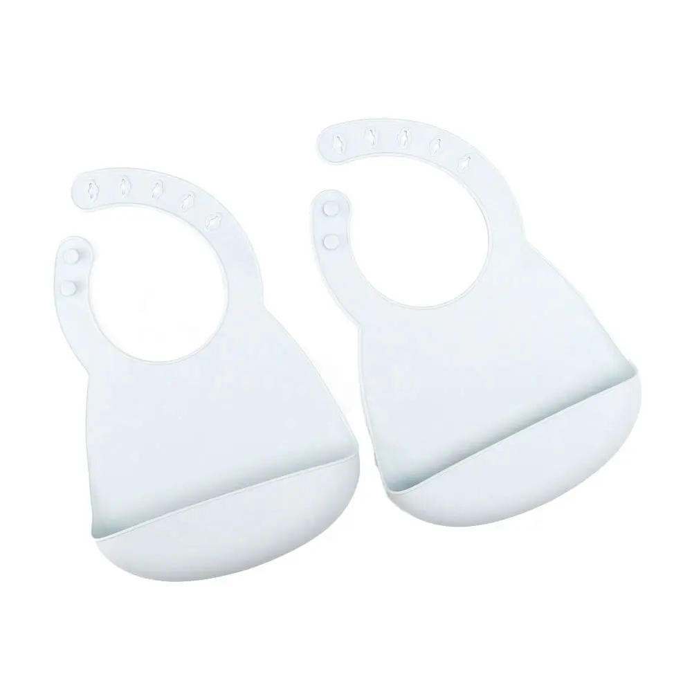 2pc My Pure Silicone Baby/Toddler Feeding Bib Catcher Set - Baby Blue 4M+