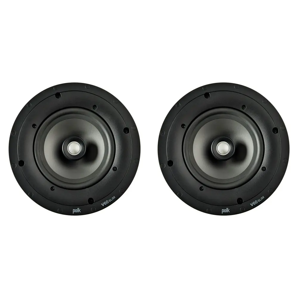 2x Polk Home Audio AW4060-A V60 Slim In Ceiling Speaker Black Entertainment