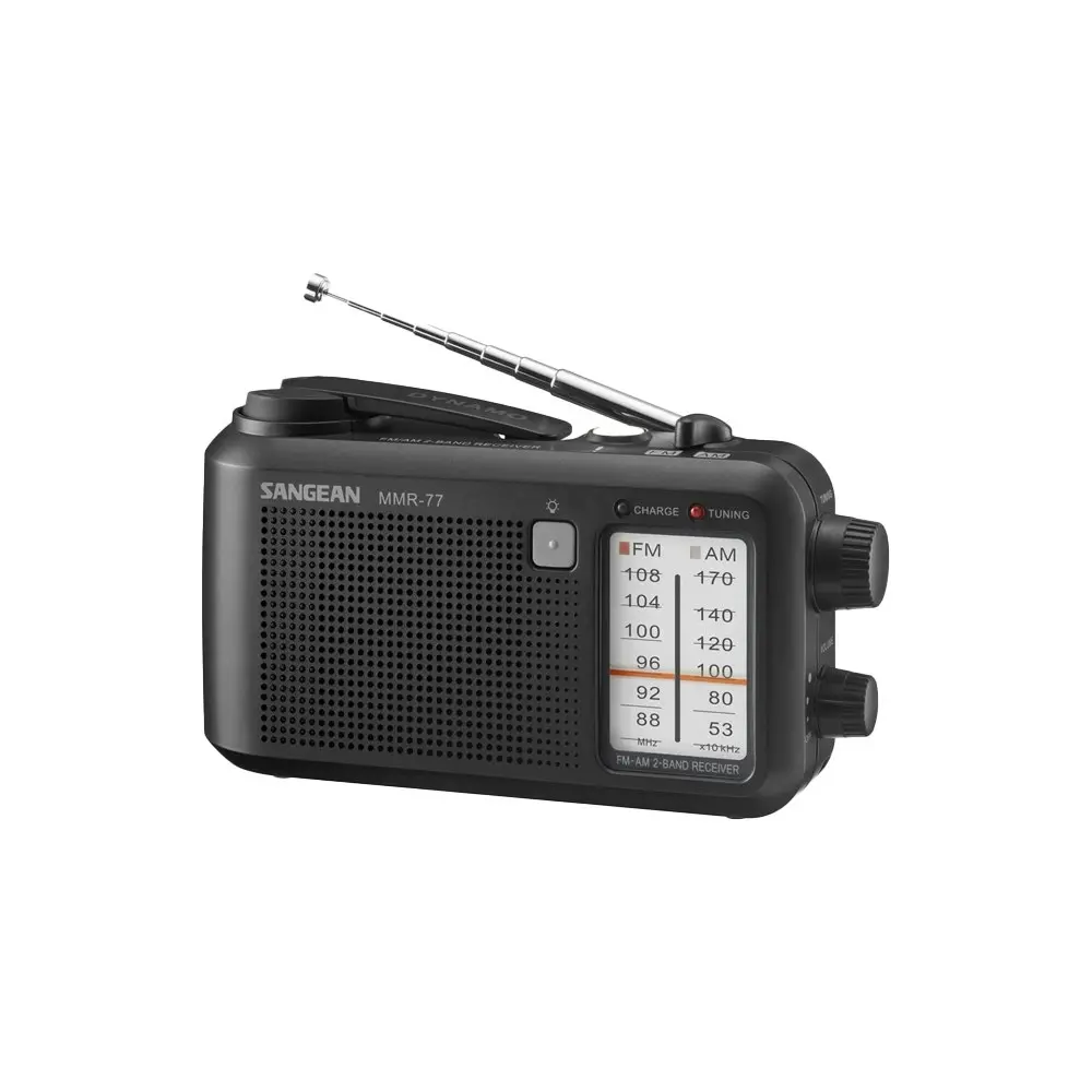 Sangean MMR-77MB AM/FM Multi-Powered Emergency Dynamo Radio Stereo Matte Black