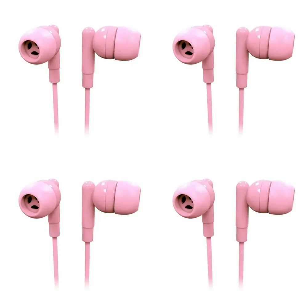 4x Laser Wired 3.5mm Silicone Earbuds Headphones 1.2m For Smartphone Rose Quartz