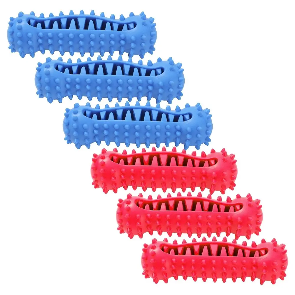 6x Paws & Claws Dental Durable Pet Mouth Teeth Chew Toy 14x4.5x4.5cm Assorted