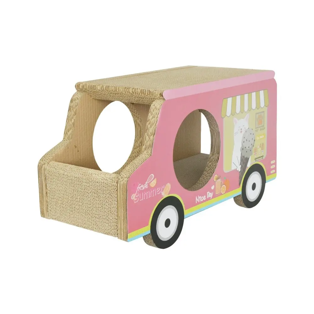 Zodiac Pet Cat 61x35cm Scratcher Ice Cream Van Scratching Furniture House Pink