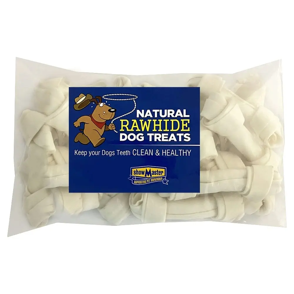 20pc Natural Rawhide Dog/Pet Dental Treats/Chews/Twist Knotted Hide Bones