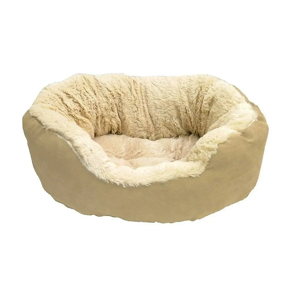 Rosewood 63cm Faux Suede Pet Dog Bed Sleeping Plush Comfort Cushion Square Tan