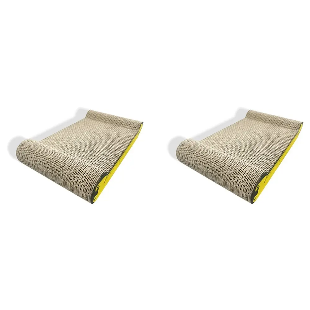 2x Zodiac 42x22cm Scratcher Pet Cat Scratching Furniture Fun Play Bed Pad Yellow