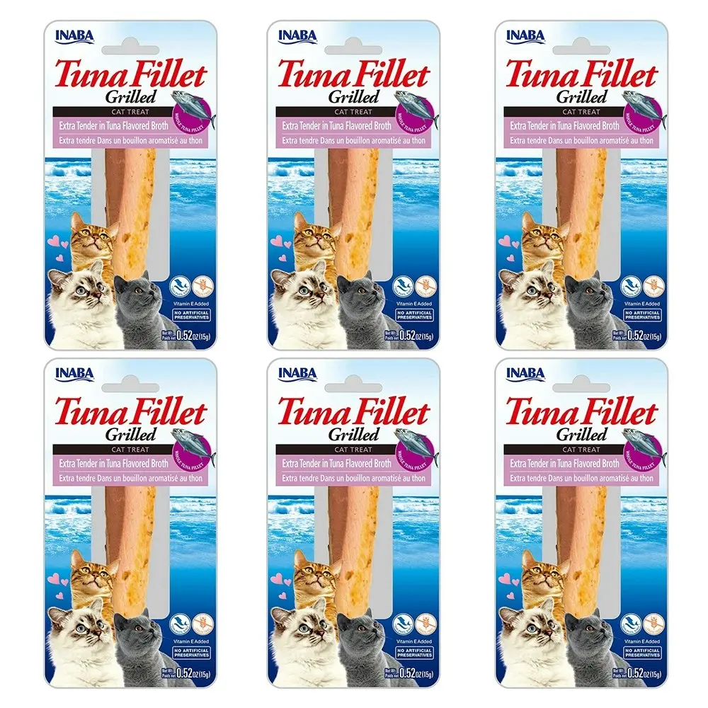 6PK INABA 15g Grilled Tuna Fillet Tender in Tuna Flavoured Broth Cat Food Pack