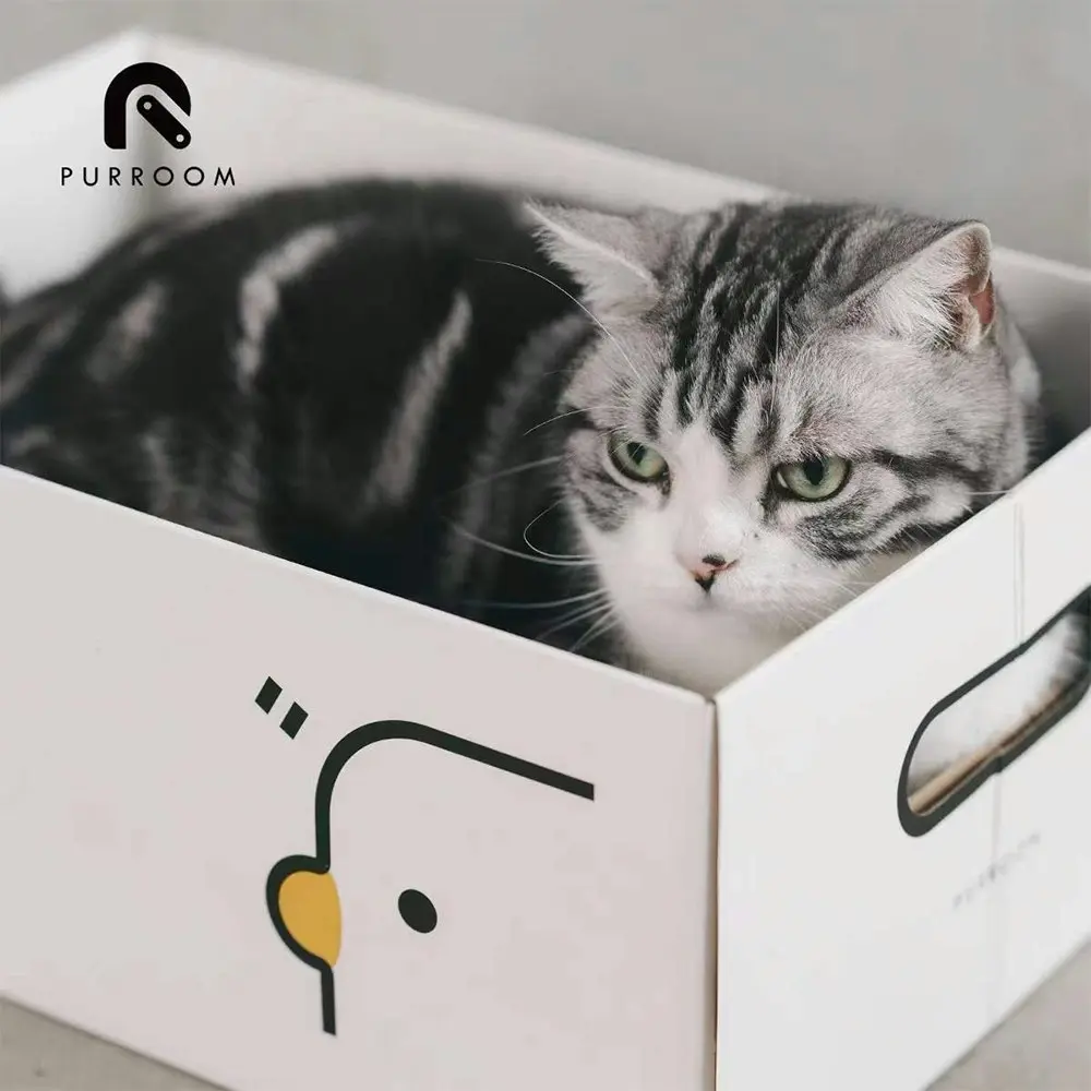 Purroom 39x16cm Cardboard Cat Scratching Box Pet Bed Scratch Pad Lounge Chick