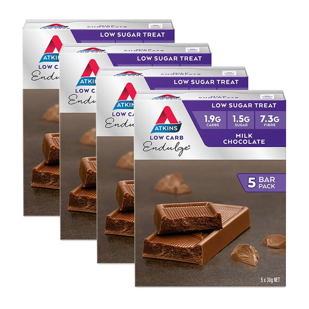 20pc Atkins Low Carb/Sugar 30g Endulge Protein Bar Diet Snack Milk Chocolate