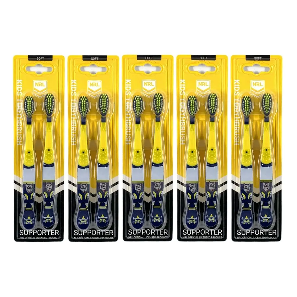 10pc NRL Mascot North Queensland Cowboys Toddler Soft Bristles Toothbrush 3+