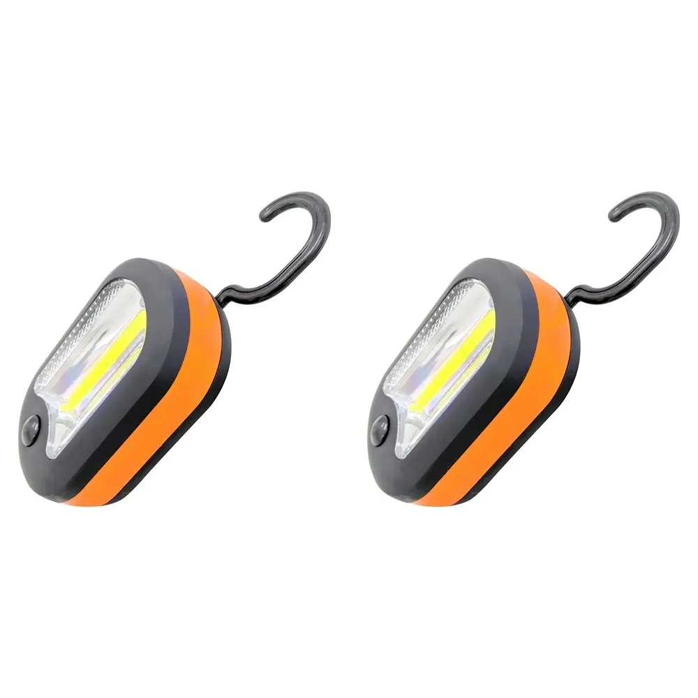 2x Wildtrak Camping 97cm Oval Magnetic Work Light Outdoor Hiking Black/Orange