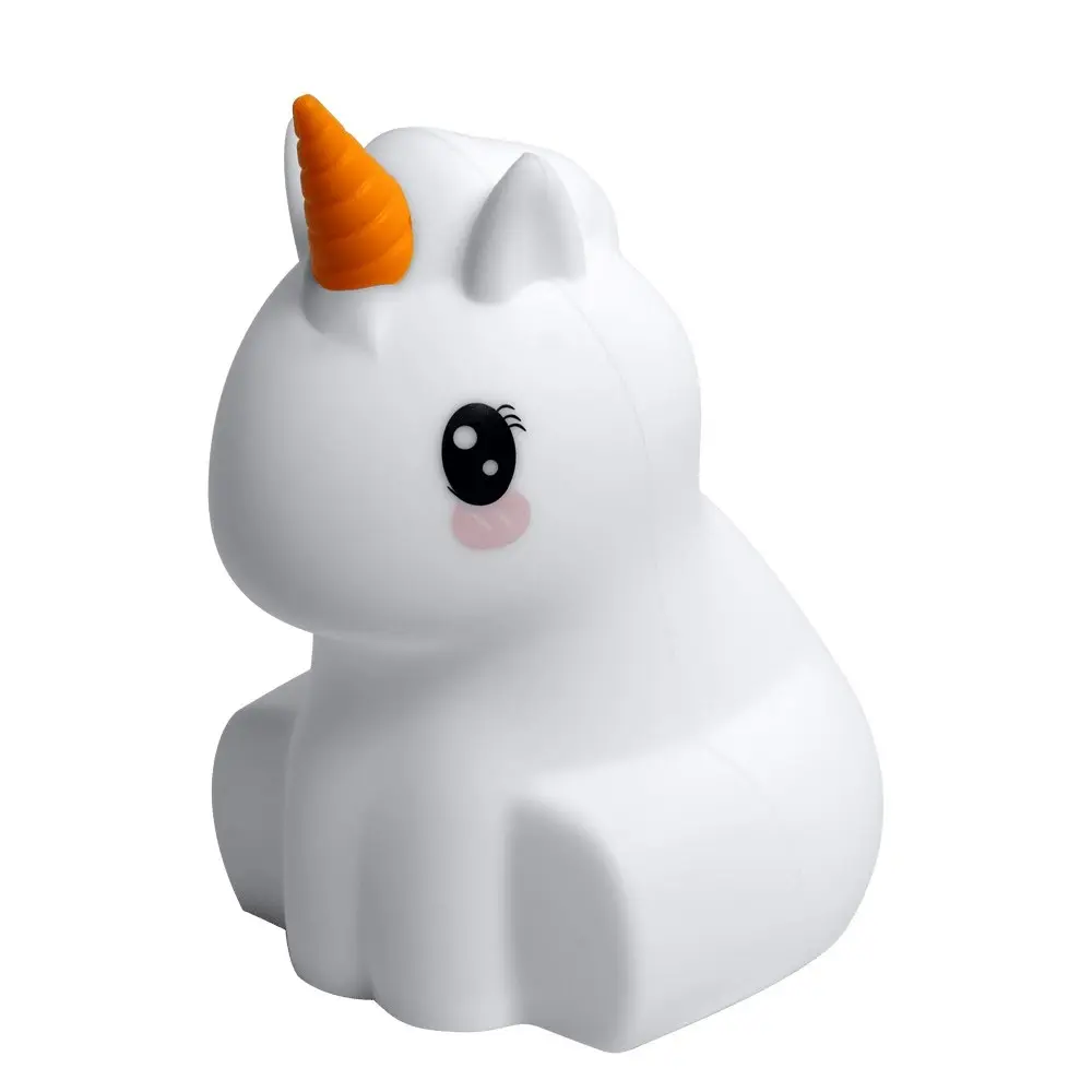 Crest Kids Rechargeable Silicone Unicorn Night Light Colour Changing Lamp White