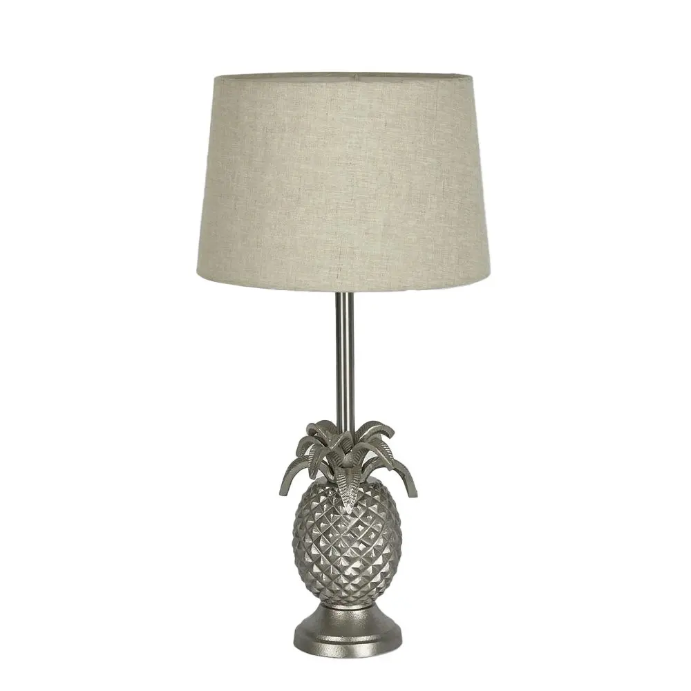 Belle St Martin Table Lamp w /Brass Base 45cm Bedside Light Decor Antique Silver