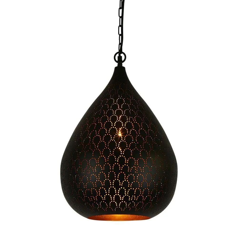 Belle Taipan Metal Ceiling Pendant Light 52cm Hanging Lamp Home Decor Black