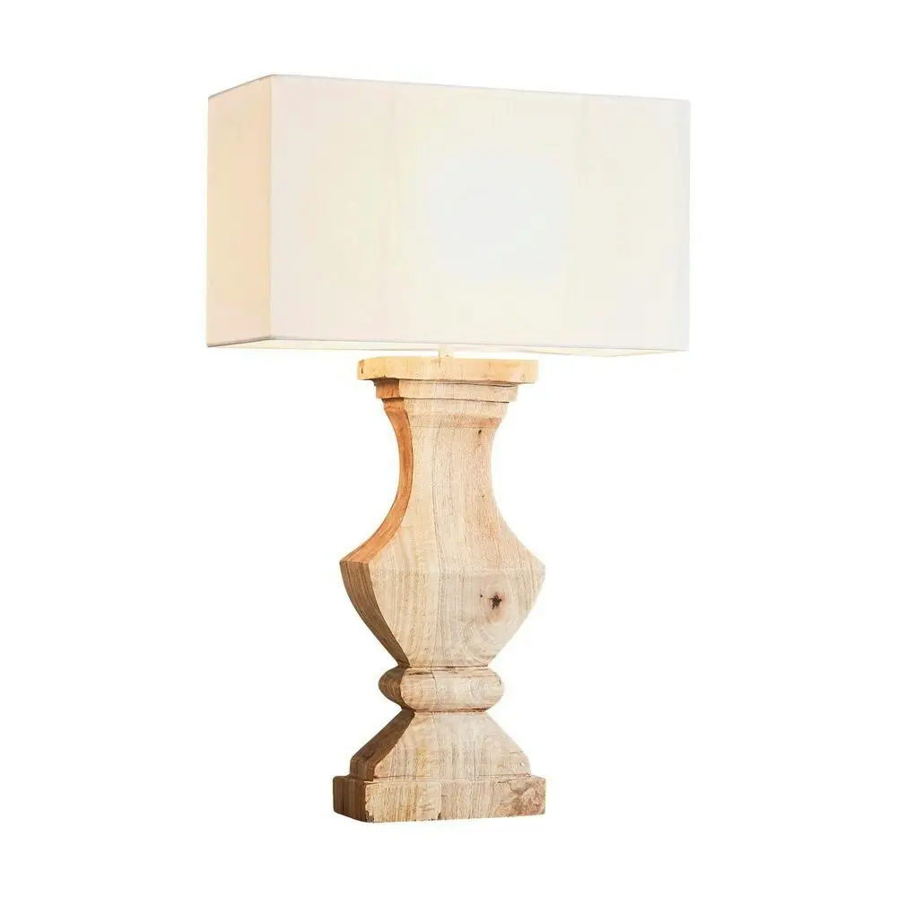 Belle Gilbert Table Lamp w/ Wood Base 48cm Bedside Night Light Decor Natural