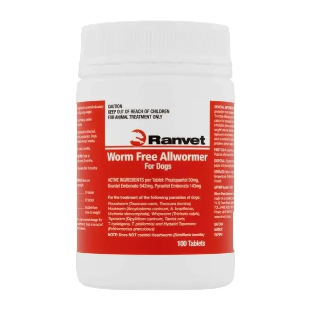 Ranvet Worm Free Allwormer for Small Dogs (10 kg)