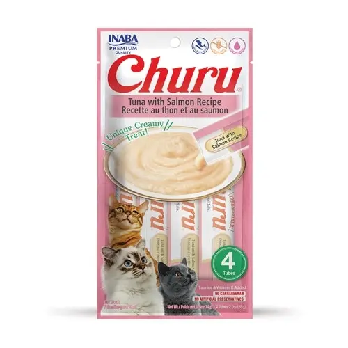 Inaba Churu Pur?e Cat Treats - Tuna with Salmon Pur?e