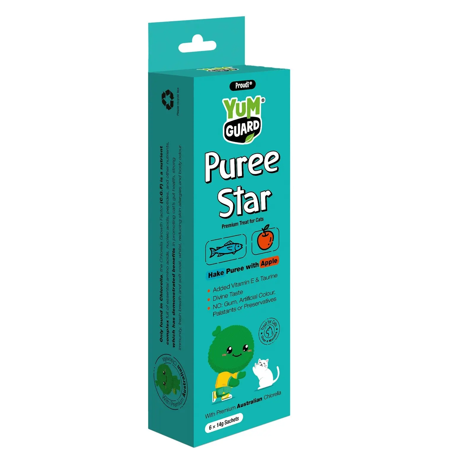 YumGuard Puree Star Cat Treats - Hake with Apple