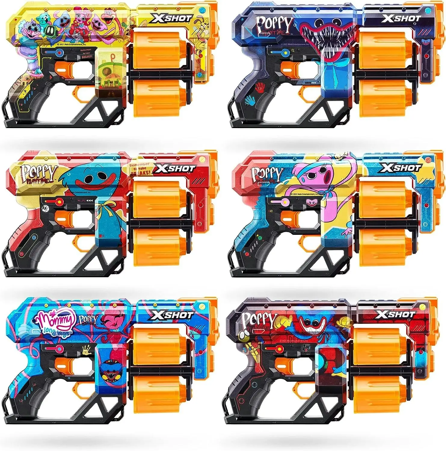 Zuru X-Shot Skins Dread Blaster - Poppy Playtime Skin (12 Darts)