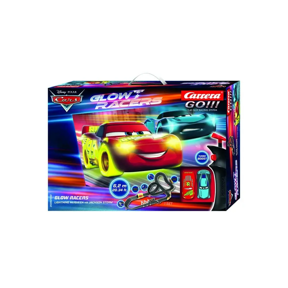 Carrera Disney Cars Glow Racers High speed Slot Car Childrens Toy Play Set 6y+