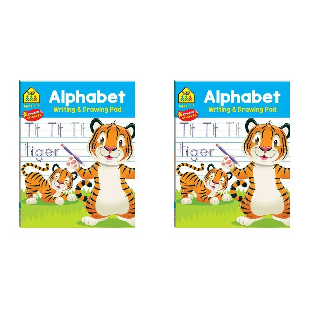 2x School Zone Alphabet Writing and Drawing Exersise Pad Kids Activity 3y+