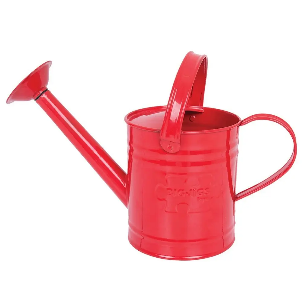 Bigjigs Toys 20cm Metal Watering Can Kids/Children Outdoor Play Toy Red 3y+