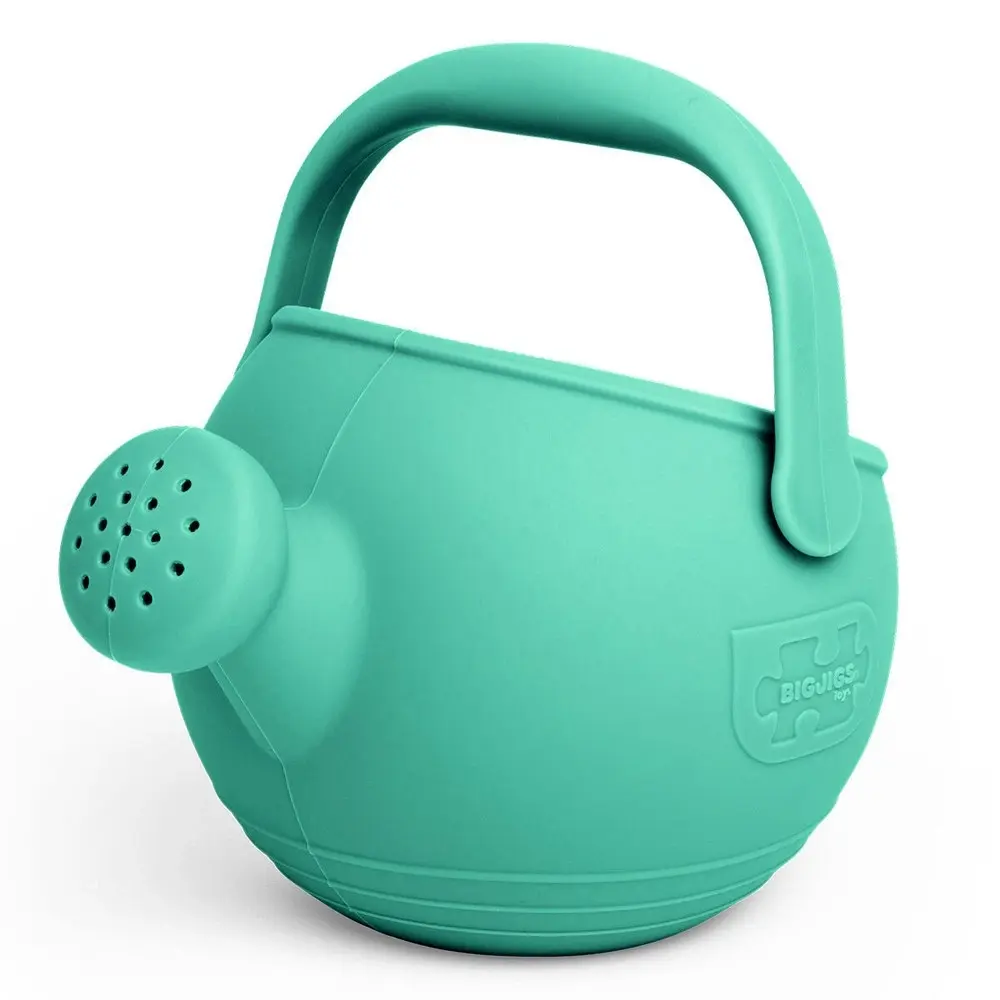 Bigjigs Toys 19cm Silicone Watering Can Kids/Children Toy  Eggshell Green 18m+