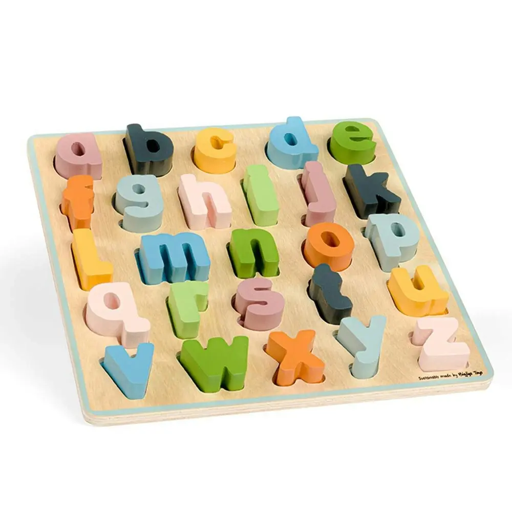 26pc Bigjigs Toys Wooden Lowercase ABC Alphabet Puzzle Kids Educational Toy 18m+