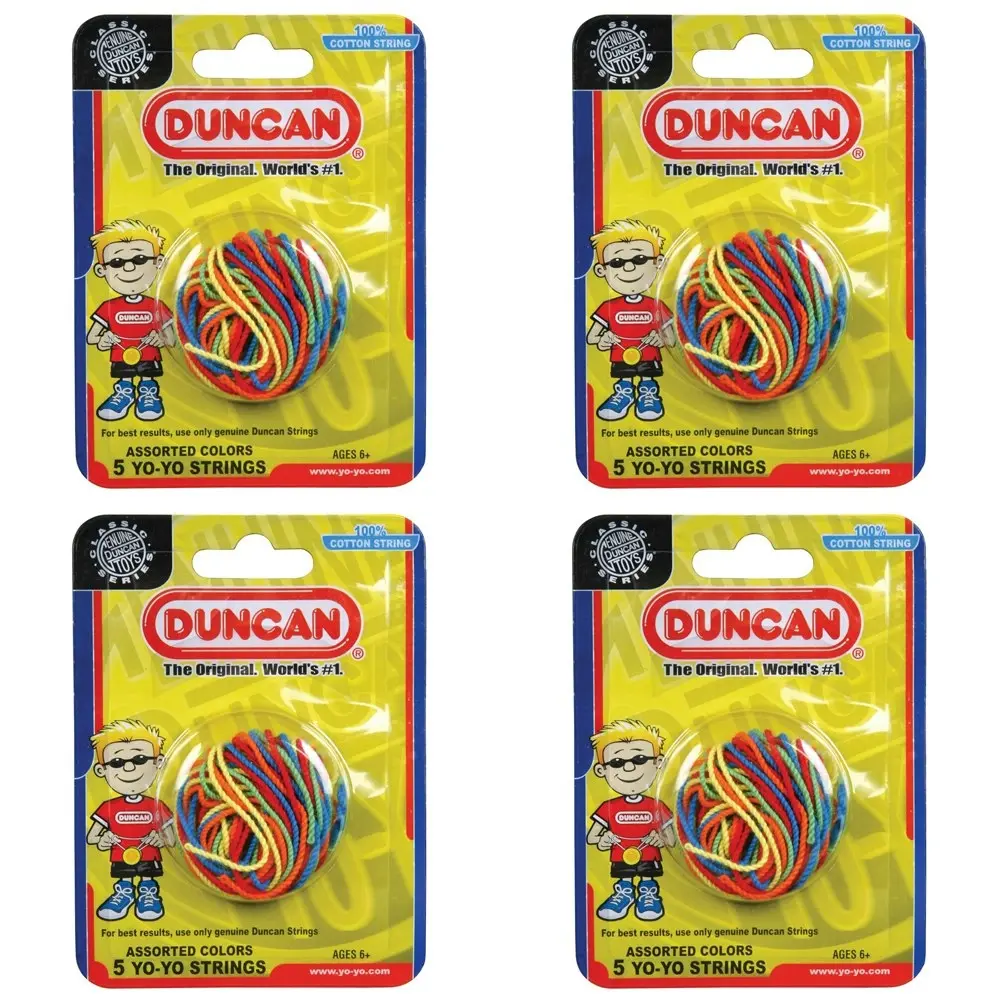 4x 5PK Duncan Yo Yo Cotton Replacement Multicolour Strings Toy Kids/Children 6y+