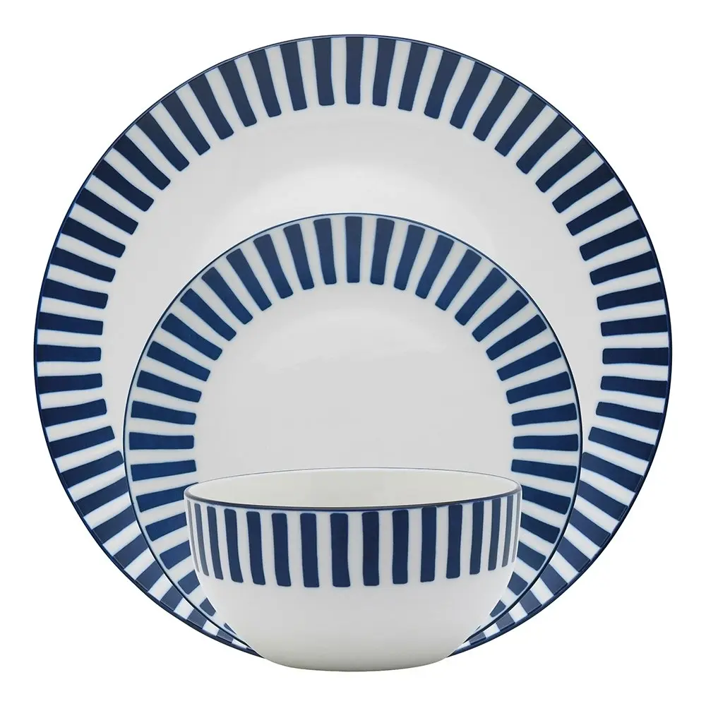 12pc Porto Lido Porcelain Dinner Plate/Bowl Platter Set Kitchen Dish Tableware