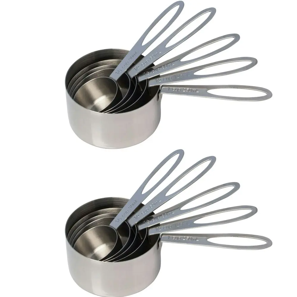 2x 5pc Cuisena Stainless Steel Measuring Cups Scoop Baking/Kitchen Utensil Set