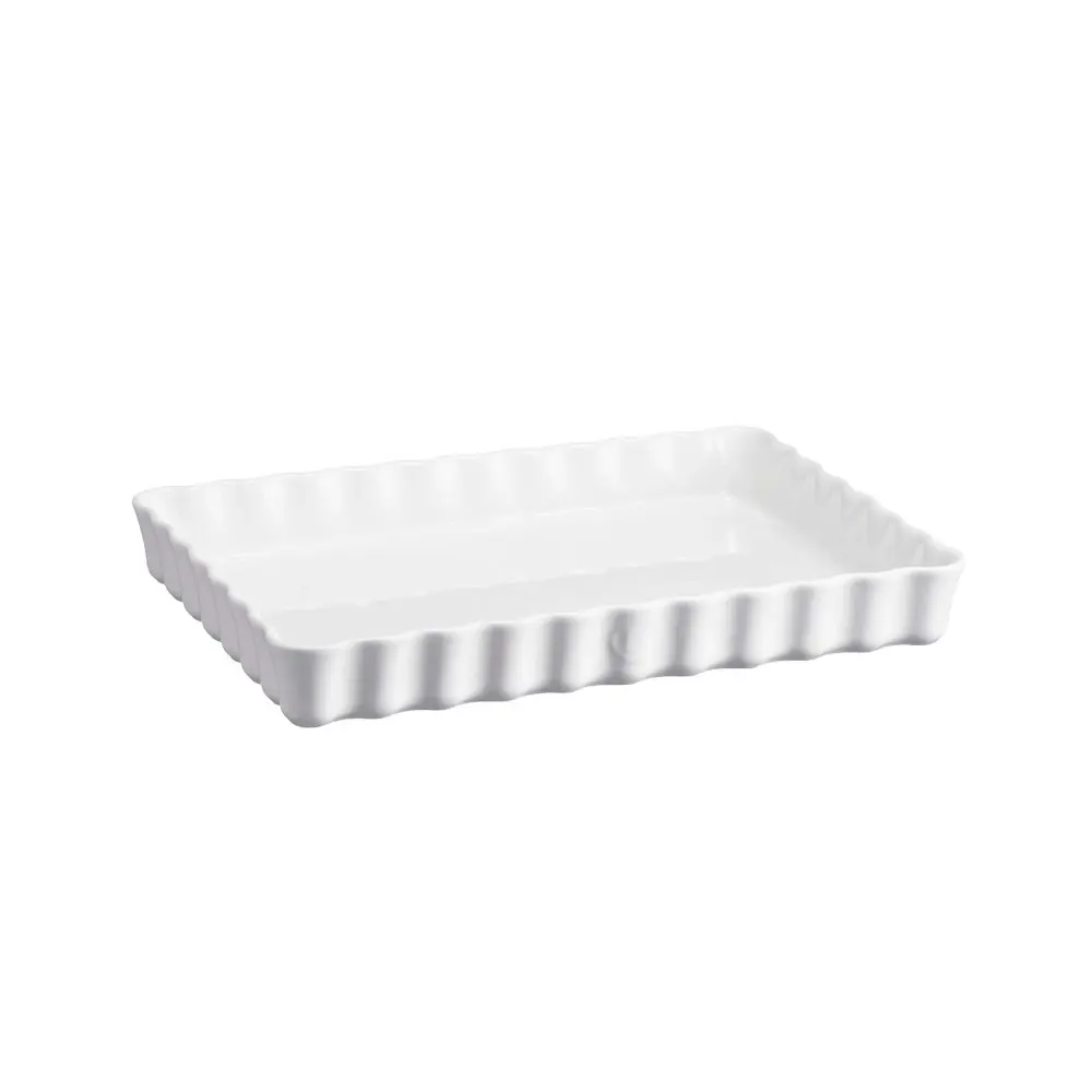 Emile Henry 31cm Ceramic Deep Tart Baking Dish Rectangle Dessert Mould Flour