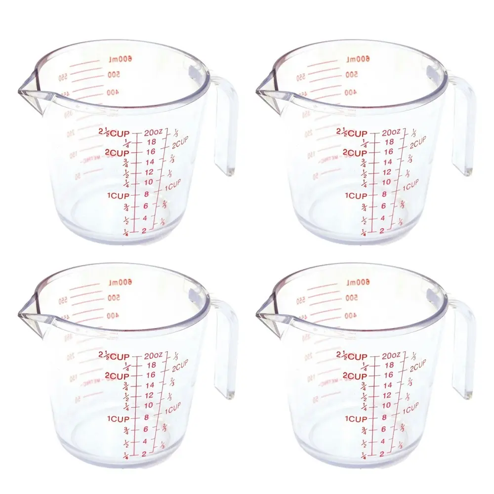 4x Cuisena 300ml Plastic Measuring Jug Powder/Liquid Baking/Kitchen Utensil CLR